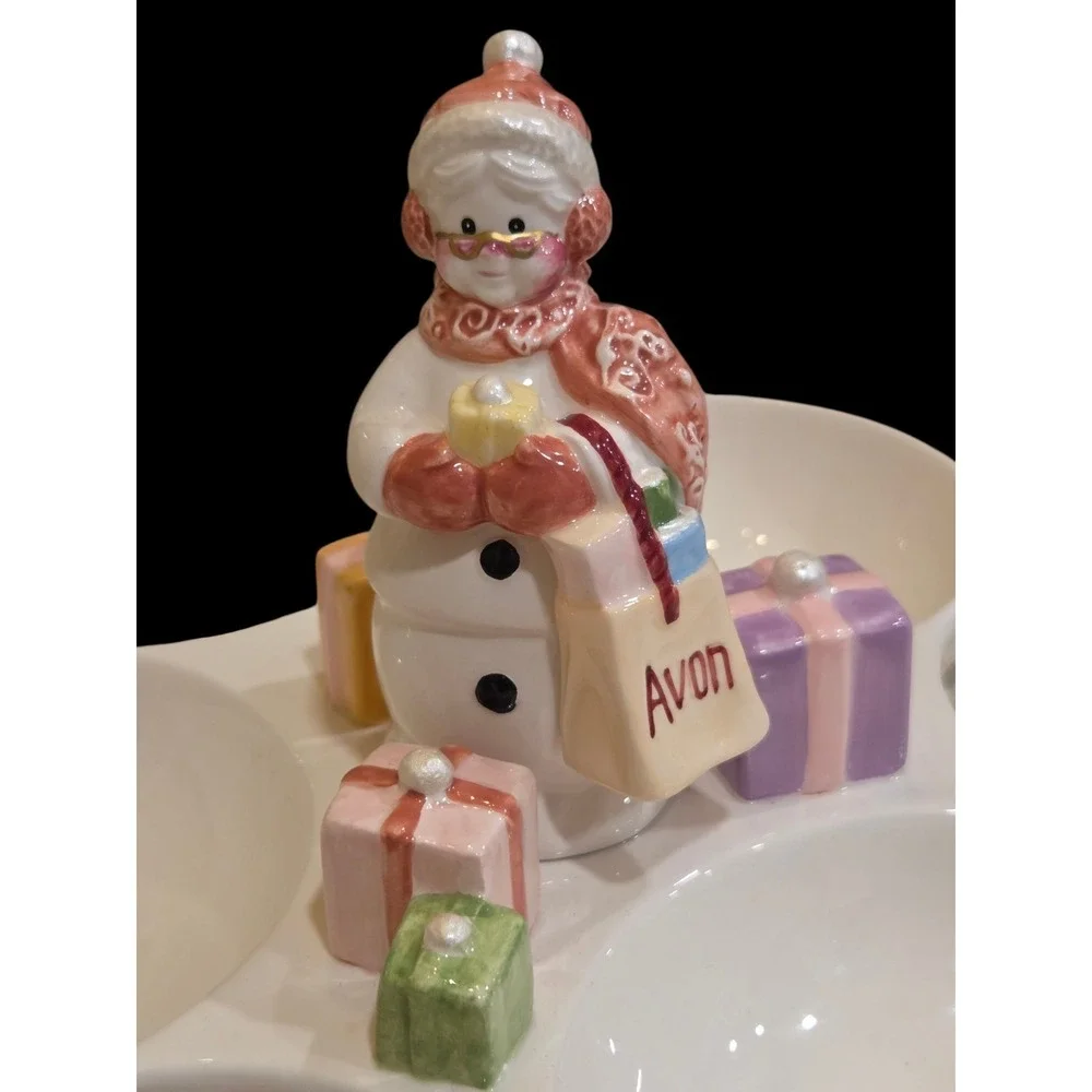 2003 Avon‎ Snowlady Ceramic Tray Candy Nuts Jewelry President's Club #2 Series